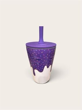 FROSTBUDDY 18 oz Insulated Stainless Steel Tumbler w/ Lid Purple/White